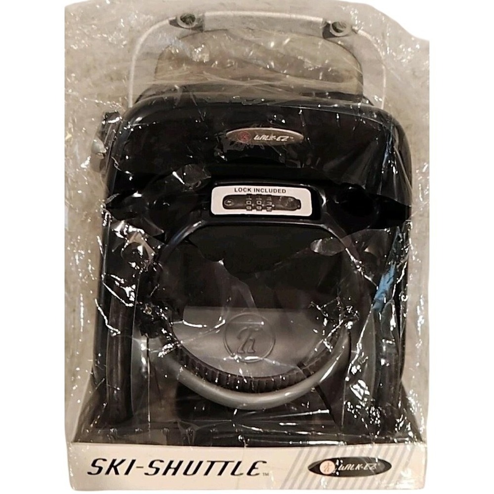 Walk-EZ Ski-Shuttle Rolling Ski & Pole Carrier Black NIB